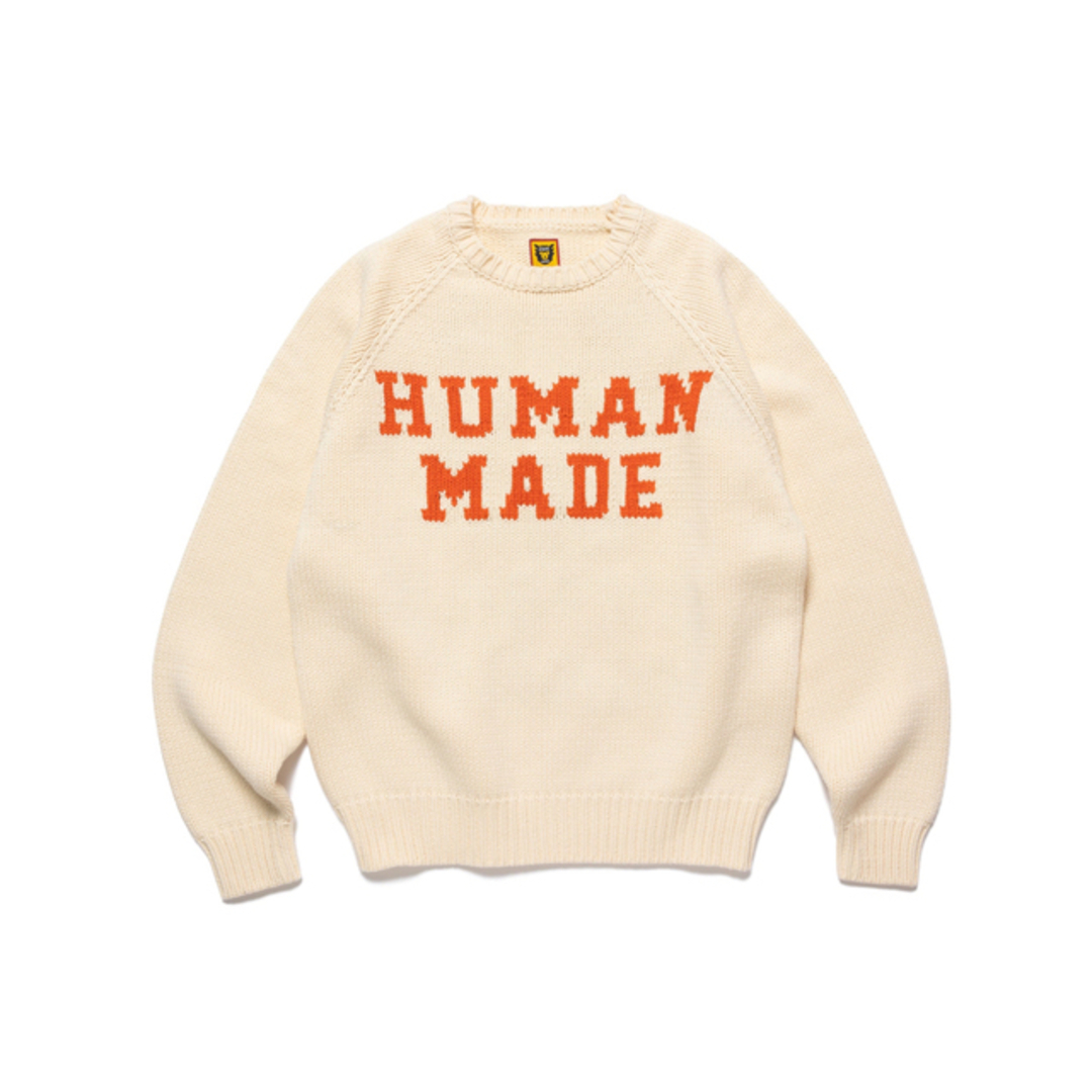 HUMAN MADE(ヒューマンメイド)のHUMAN MADE BearRaglan Knit Sweater White メンズのトップス(ニット/セーター)の商品写真