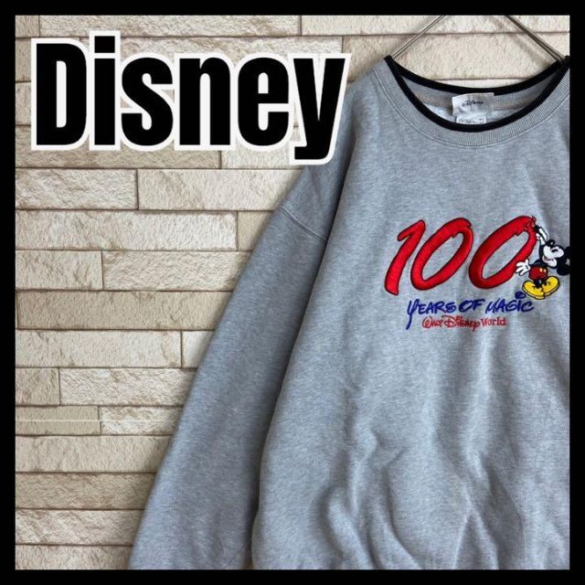 Disney - Disney スウェット 100周年 刺繍 リブライン 太アーム