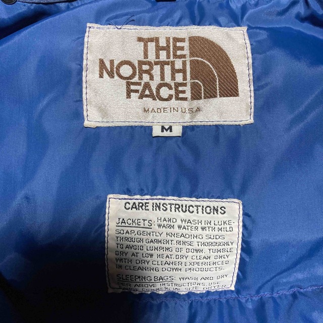 【70s USA製】ノースフェイス　茶タグ　ビンテージジャケット　ネイビー素材MADEINUSAサイズ