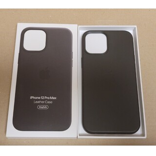アップル(Apple)の【送料込み】iPhone 12 Pro Max Leather Case黒(モバイルケース/カバー)