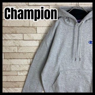 チャンピオン(Champion)のChampion パーカー 刺繍 ワンポイント 無地 シンプル スケーター 古着(パーカー)
