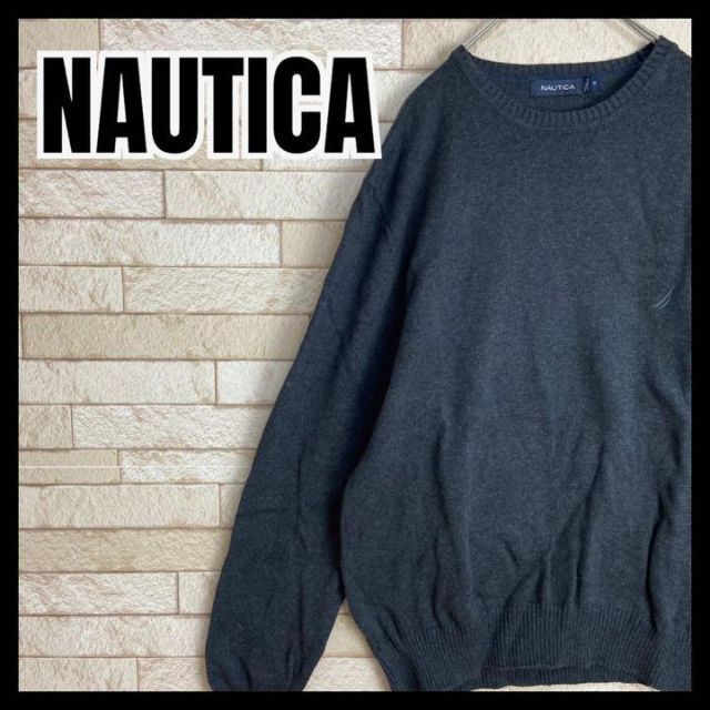 NAUTICA ニット セーター 丸首 ワンポイント 刺繍 ストリート sk8