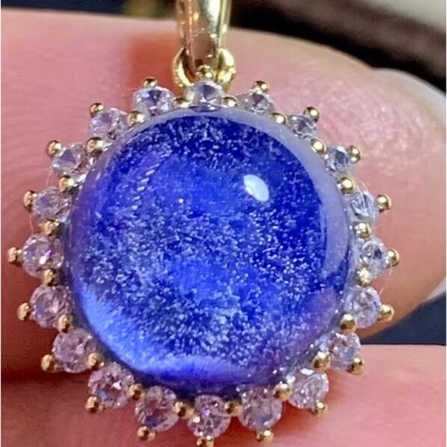 天然】ブルールチル デュモルチエライト ペンダントトップ 22*15*12mm