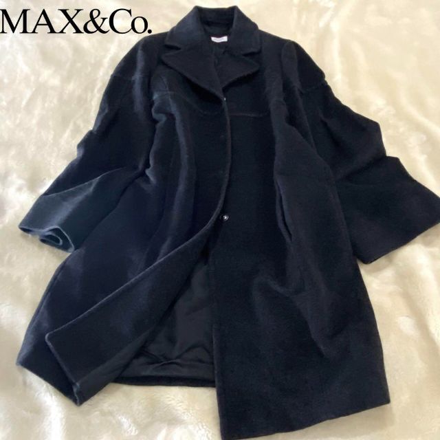 美品!シルク・アンゴラ!】MAX&Co.ウールロングコート! 美品!シルク・アンゴラ!】MAX&Co.ウールロングコート!