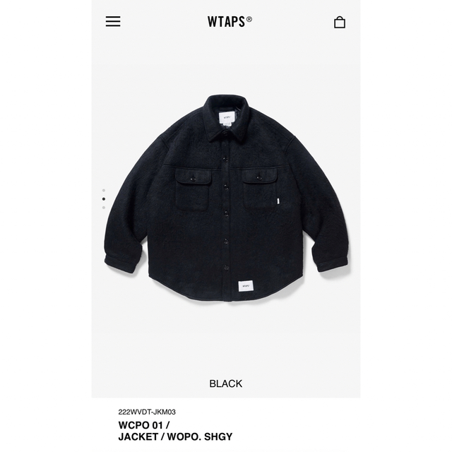 W)taps - 22AW WTAPS WCPO 01 L BLACKの通販 by DES's shop|ダブル