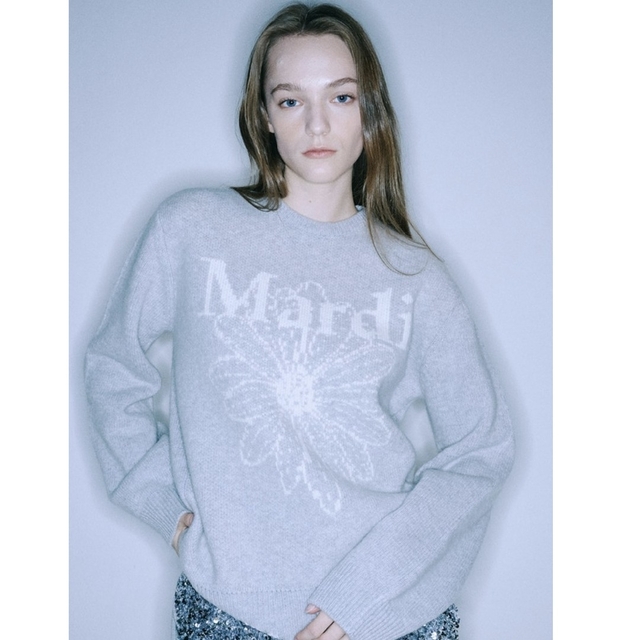 最安挑戦! マルディメクルディ Mardi Mercredi ニット GREY IVORY eu