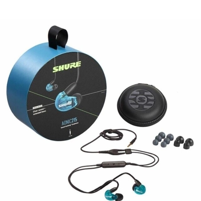 SHURE シュア AONIC 215 高遮音性イヤホン マイク・ リモコン付き スマホ/家電/カメラのオーディオ機器(ヘッドフォン/イヤフォン)の商品写真