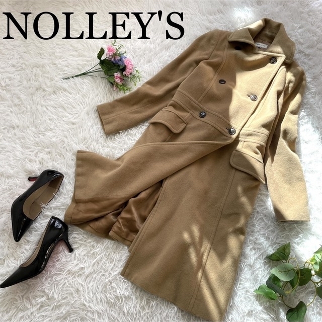NOLLEY'S(ノーリーズ)のあん218様専用     大きめサイズ♪ノーリーズ/アンゴラ　ダブルロングコート レディースのジャケット/アウター(ロングコート)の商品写真