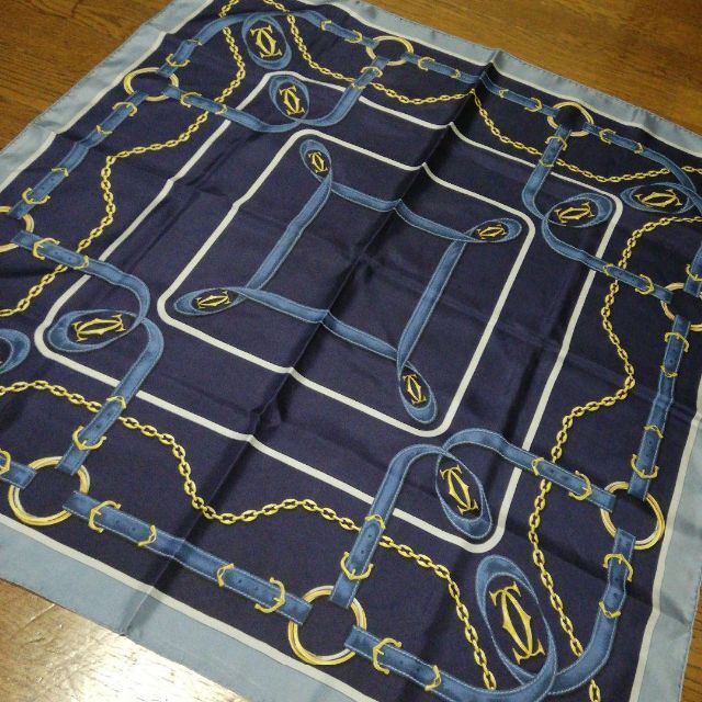 カルティエ Cartier スカーフ シルク 大判 87×87 未使用 - 通販