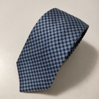 エルメネジルドゼニア(Ermenegildo Zegna)のエルメネジルド ゼニア 小紋×ドットタイ ネクタイ ライトブルー Italy製(ネクタイ)