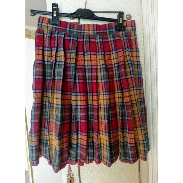 チェック柄 スカート vintage 古着 レトロ レディースのスカート(ひざ丈スカート)の商品写真