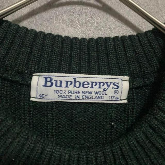 90s Burberrys バーバリー 刺繍 ニット メンズ 46 深緑 A2 - 2