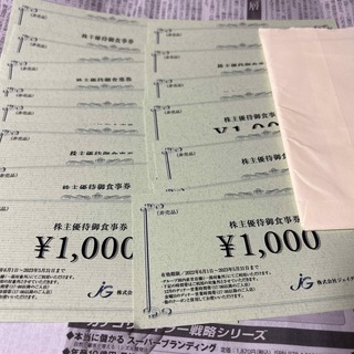 ジェイグループ　株主優待15枚　15000円(レストラン/食事券)