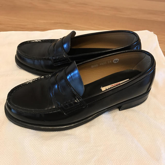 HARUTA24EEE 黒ローファー レディースの靴/シューズ(ローファー/革靴)の商品写真