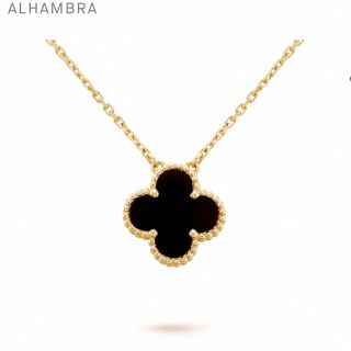 ヴァンクリーフアンドアーペル(Van Cleef & Arpels)のヴァンクリーフ＆アーペル ヴィンテージアルハンブラ オニキス ネックレス(ネックレス)