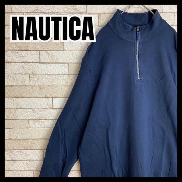 NAUTICA ハーフジップ ニット セーター 刺繍 人気 カジュアル オシャレ