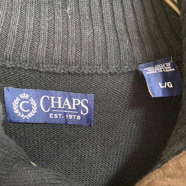 Ralph Lauren(ラルフローレン)のCHAPS Ralph Lauren ニット セーター ヘンリーネック 肘当て メンズのトップス(ニット/セーター)の商品写真