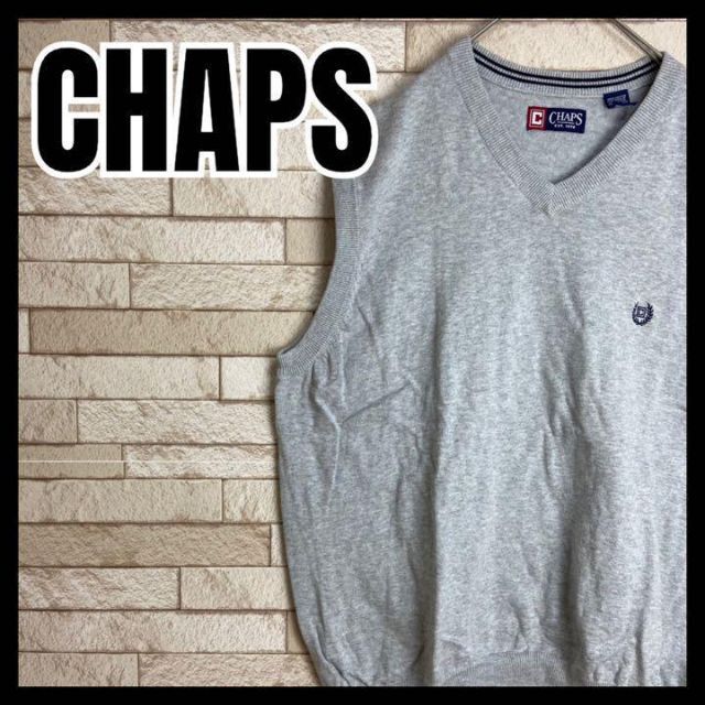 CHAPS ニット セーター ベスト 刺繍 ワンポイント ロゴ 冬 学生 学校