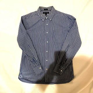 トミーヒルフィガー(TOMMY HILFIGER)のTOMMY HILFIGER ストライプシャツ　ブルー　L(シャツ)