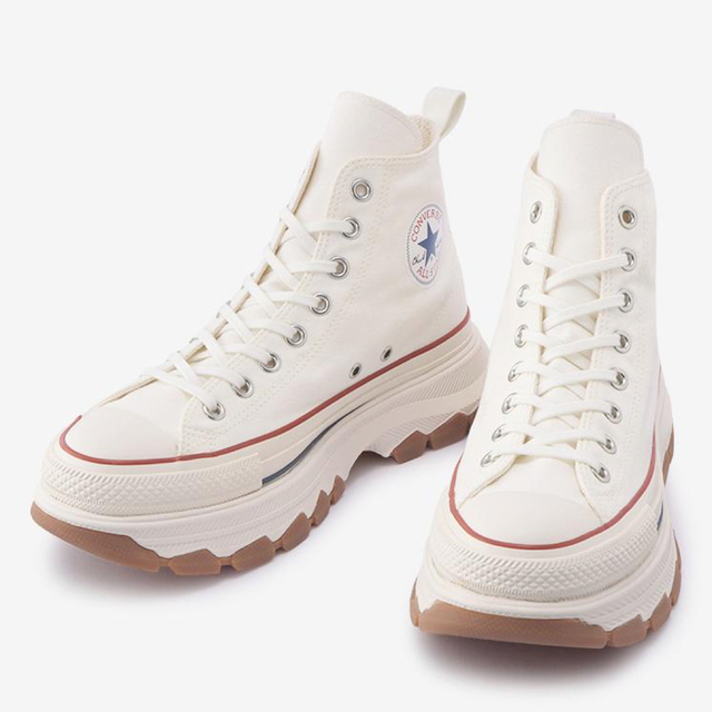 ALL STAR（CONVERSE）(オールスター)のコンバース オールスター 100 トレックウェーブ ハイ 白 厚底 メンズの靴/シューズ(スニーカー)の商品写真