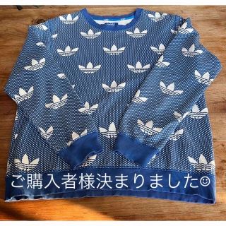 アディダス(adidas)のadidas トレーナー　青　XL(スウェット)