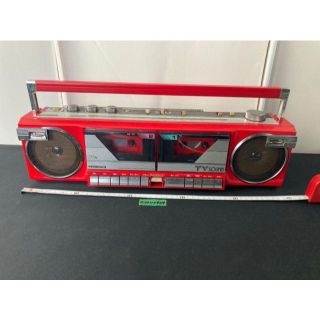 当時物　日立　ラジカセ　TRK-W4V　中古品　レトロ　昭和(ラジオ)