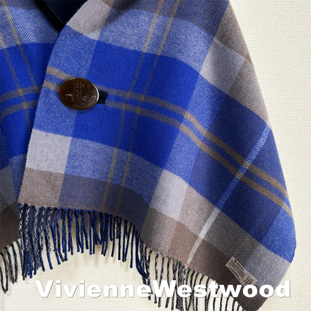 Vivienne Westwood(ヴィヴィアンウエストウッド)の【Vivienne Westwood】ビックORBボタン ストール タグ付未使用 レディースのファッション小物(ストール/パシュミナ)の商品写真