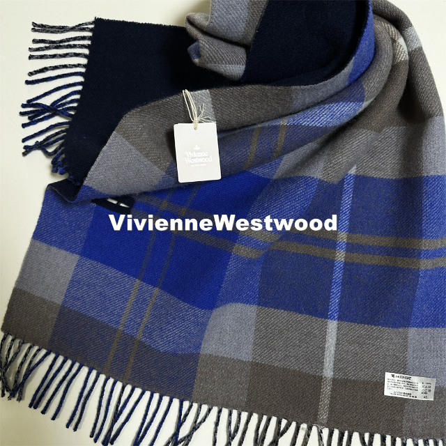 Vivienne Westwood(ヴィヴィアンウエストウッド)の【Vivienne Westwood】ビックORBボタン ストール タグ付未使用 レディースのファッション小物(ストール/パシュミナ)の商品写真
