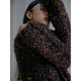 アメリヴィンテージ(Ameri VINTAGE)のFUNNY YARN KNIT JACKET  Ameri ニット　完売品(ニット/セーター)