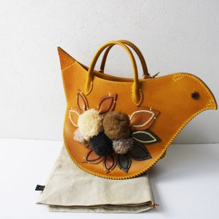 ミナペルホネン(mina perhonen)のmina perhonen ミナペルホネン tori bag トリバッグ/キャメル 鞄 レザー ハンドバッグ【2400013136730】(ハンドバッグ)