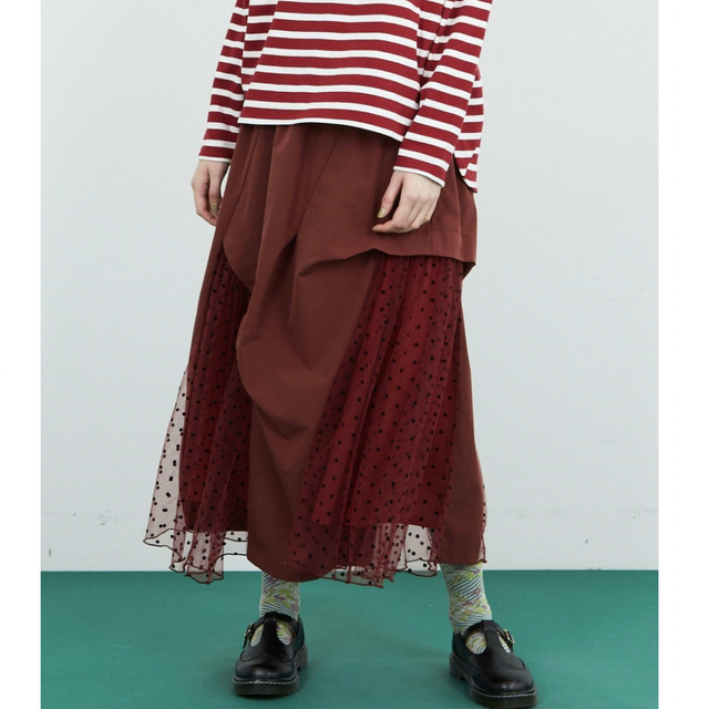 FRAPBOIS(フラボア)の新品未使用☆フラボアFRAPBOISのピーチチュールスカート レディースのスカート(ロングスカート)の商品写真