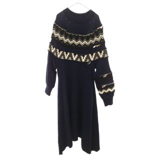送料無料】 新品 22ss シルクワンピース Sacai sacai コットンニット