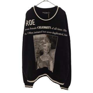 ドルチェアンドガッバーナ(DOLCE&GABBANA)のDOLCE & GABBANA ドルチェアンドガッバーナ MONROE PRINTED SWEAT CREW G9QL1Z マリリン・モンロープリントスウェットクルーネックプルオーバー スウェットシャツ トレーナー ブラック(スウェット)