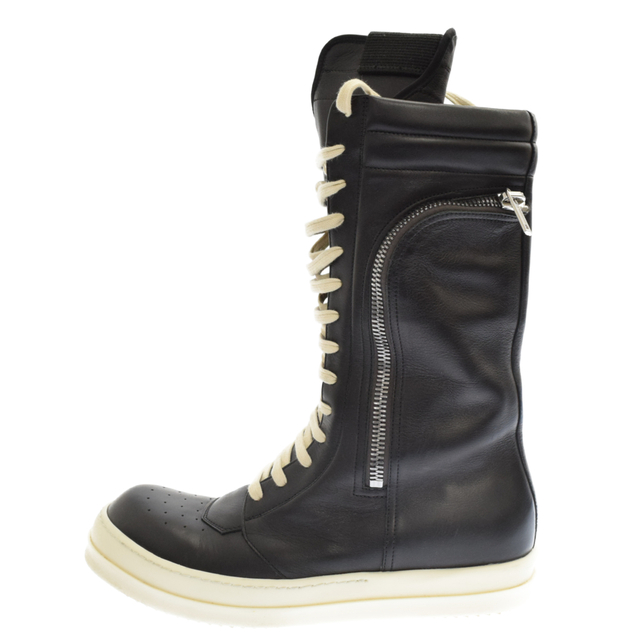 完璧 Rick ブラック シューズ ハイカットスニーカー レザー バスケット バウハウス RU01B1898 Sneakers Basket Bauhaus リックオウエンス Owens Rick - Owens スニーカー