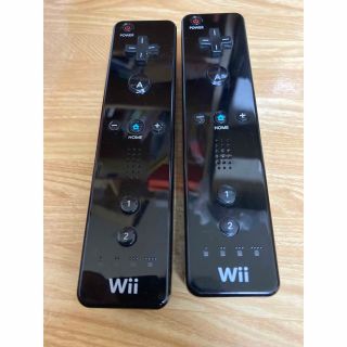 ウィー(Wii)のWii WiiU用 リモコンセット　黒　ブラック　二本(家庭用ゲームソフト)