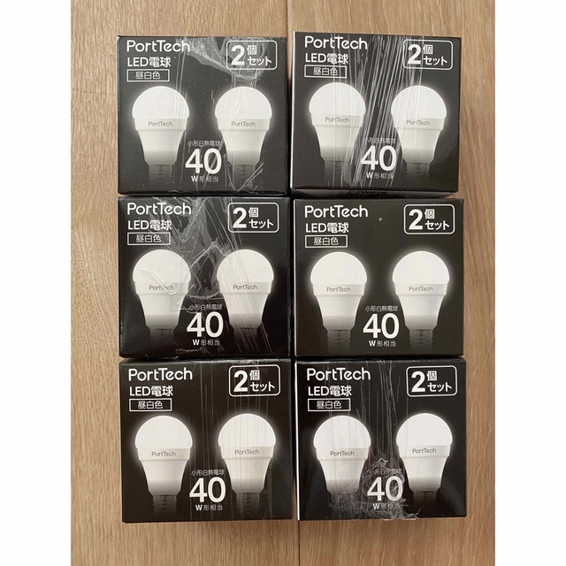 6箱コーナン  PortTech LED電球広配光40W相当 昼白色 2個セット