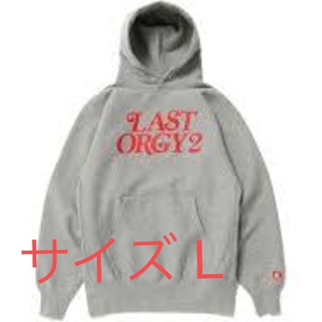 LAST ORGY ２ GDC PIZZA HOODIE GREY/RED