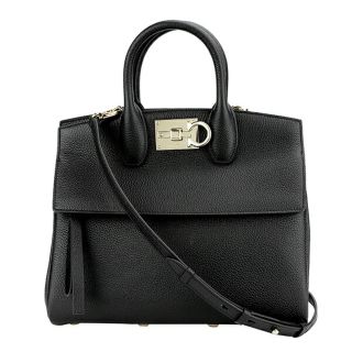 フェラガモ(Ferragamo)の新品 フェラガモ FERRAGAMO ハンドバッグ STUDIO BAG スモール ブラック(ハンドバッグ)