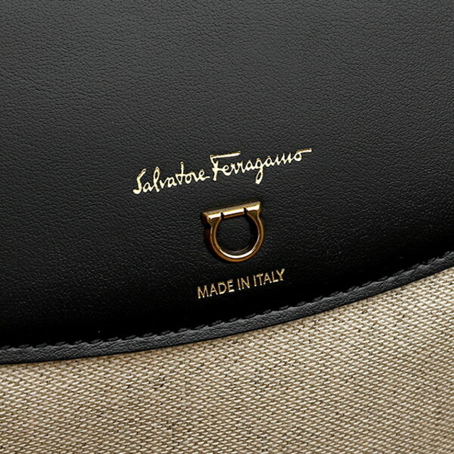 Ferragamo(フェラガモ)の新品 フェラガモ FERRAGAMO トートバッグ ブラック/ナチュラル レディースのバッグ(トートバッグ)の商品写真