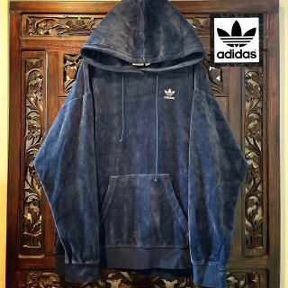 アディダス(adidas)のアディダス オリジナルス ベロア ブラック パーカー トレーナー ジャージ(パーカー)