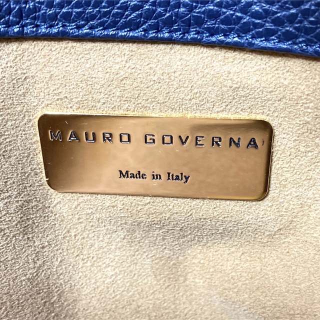 美品】MAURO GOVERNA ネイビー トリヨンレザー リボントートバッグ