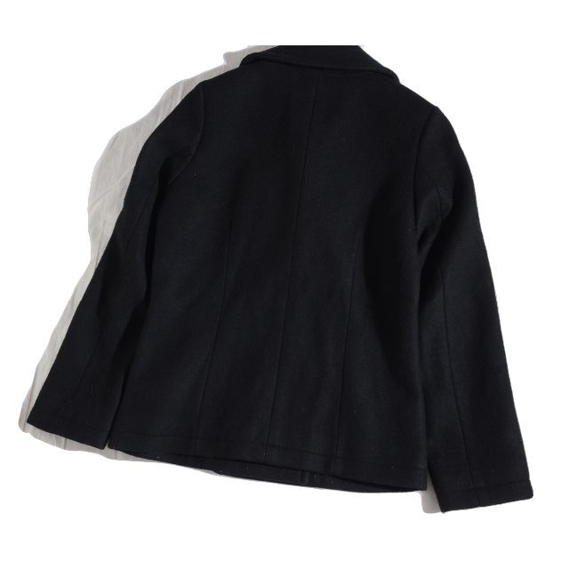 UNIQLO(ユニクロ)の初期プラスジェイ＋J　ウールメルトンピーコート　ショートコート　黒　S レディースのジャケット/アウター(ピーコート)の商品写真