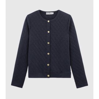 プチバトー(PETIT BATEAU)のプチバトーPETITBATEAU チュビックキルティングカーディガン(カーディガン)