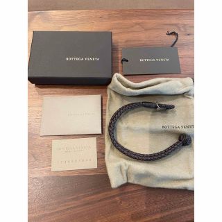 ボッテガヴェネタ(Bottega Veneta)のBOTTEGA VENETA　2連レザーブレスレット　ダークブラウン(ウォレットチェーン)