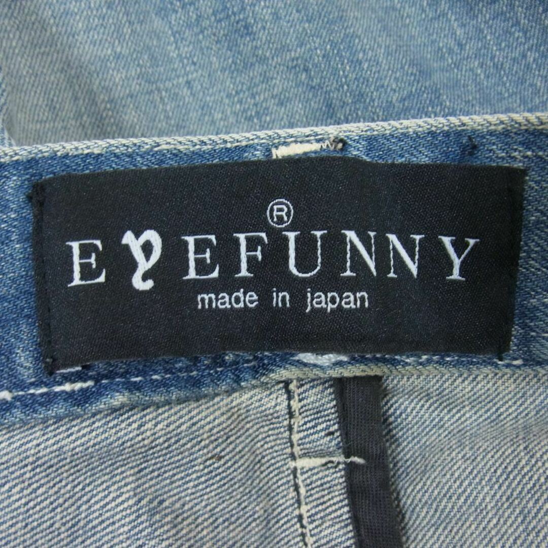 EYEFUNNY(アイファニー)のEYEFUNNY アイファニー デニムパンツ 日本製 シルバー925 ファスナー USED加工 デニム パンツ ライトブルー系 M【中古】 メンズのパンツ(その他)の商品写真