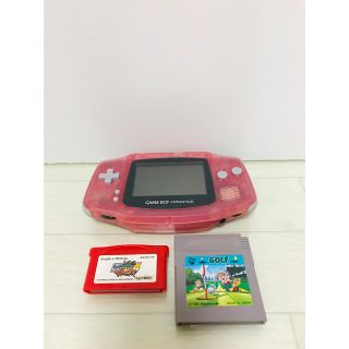 ゲームボーイアドバンス(ゲームボーイアドバンス)のGBA ゲームボーイアドバンス　本体　ミルキーピンク　おまけソフト付き(携帯用ゲーム機本体)