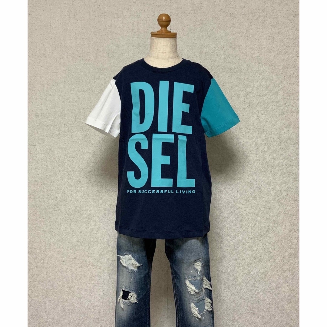 洗練されたデザイン　DIESEL　KIDS　Tシャツ　カラーブロック　12Y