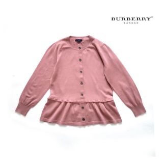 バーバリー(BURBERRY)のバーバリーロンドン■ウール混 ニット カーディガン フレア ピンク(ニット/セーター)