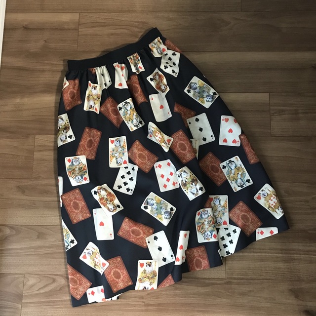 アンドエルシー猫トランプスカートスカート