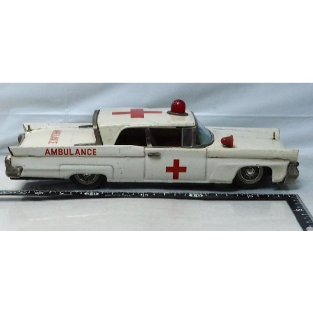 萬代屋 リンカーン コンチネンタル赤十字 救急車 tinブリキtoy car箱無